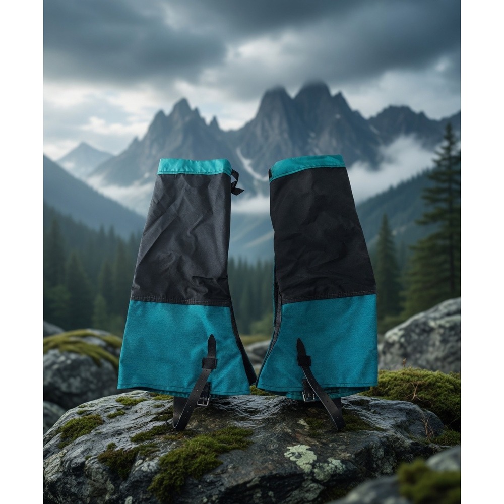 Outdoor Research Gore-Tex Crocodile Gaiters Teal Black XL Made in USA Hiking